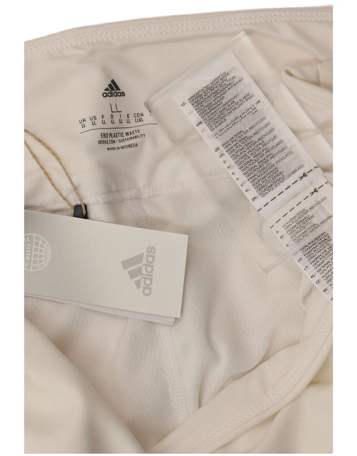 ADIDAS Womens Skort UK 16 Large  White Polyester