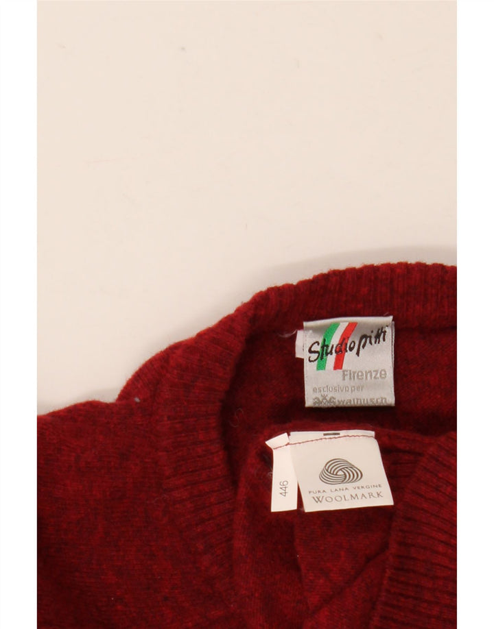 Vintage mænd med rund hals trøje IT 50/52 Medium Maroon Flecked