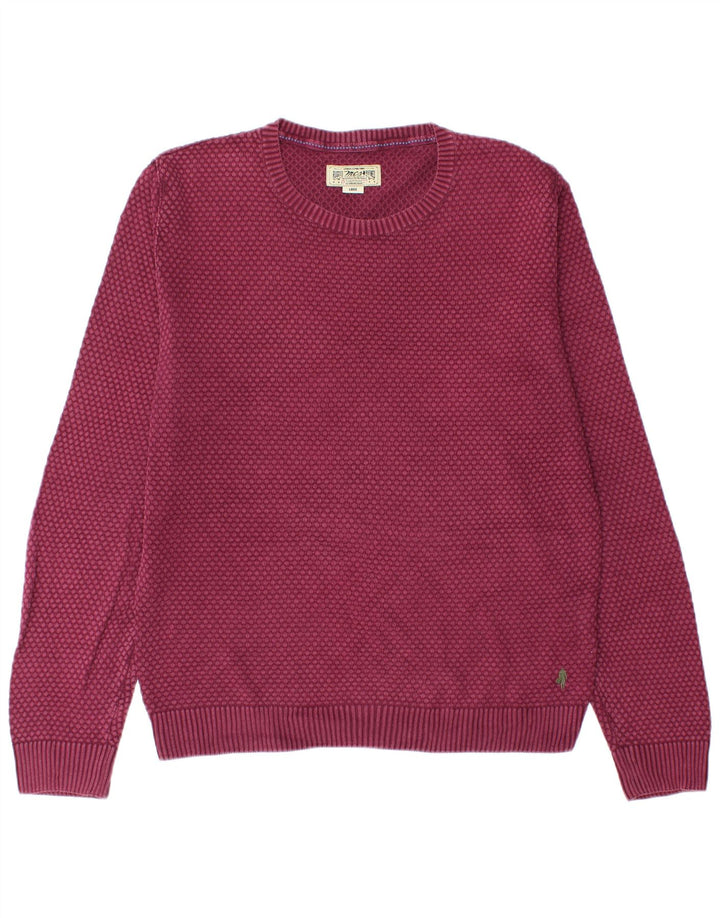 Marlboro Classics Herre Crew Neck Jumper Sweater Large Burgundy
