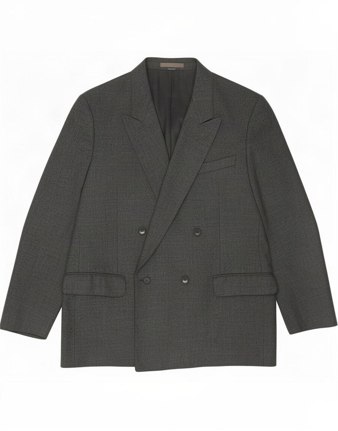 Vintage Herre Dobbeltradet Blazer Jacket IT 54 2XL Grå Virgin Wool