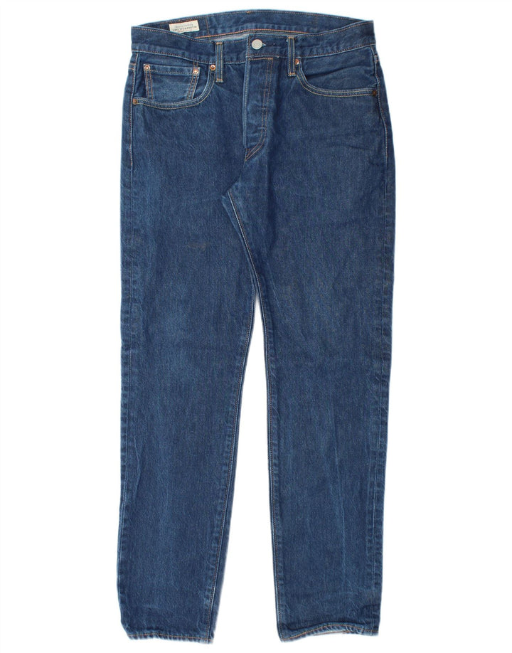 LEVI'S Herre 501 Straight Jeans W32 L29 Blå Bomuld