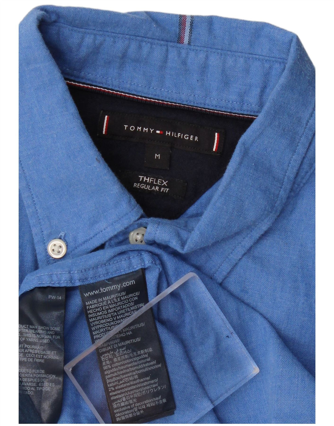 TOMMY HILFIGER Herre Regular Fit skjorte Medium Blue Bomuld