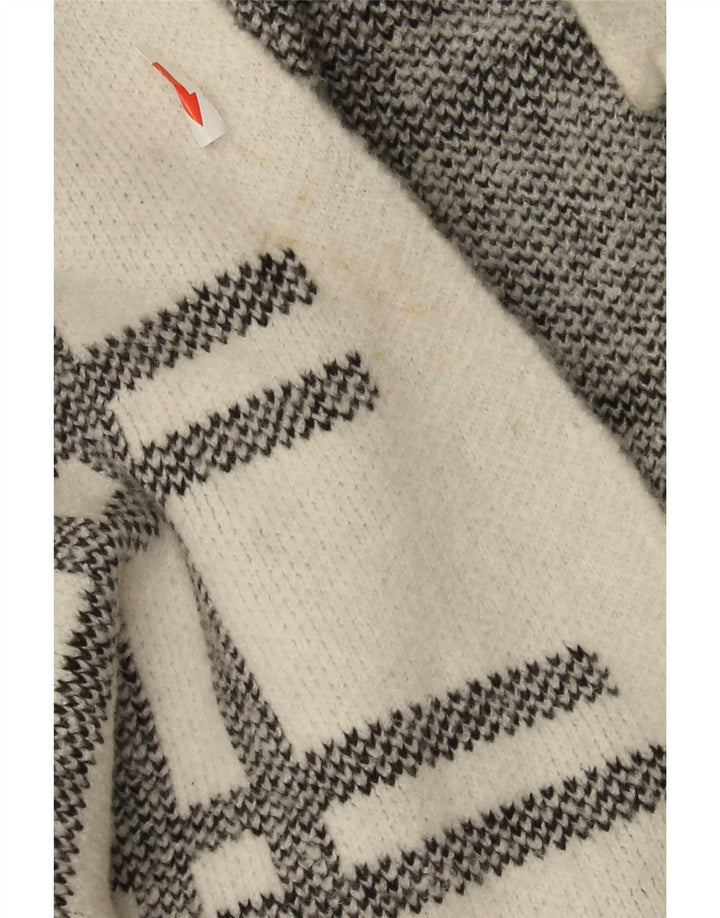 Marks & Spencer Dame Longline Cardigan Sweater UK 16 Large White Check