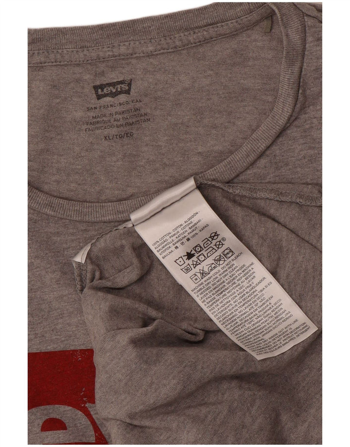 Levi's Herre grafisk T-shirt Top XL Grå Bomuld