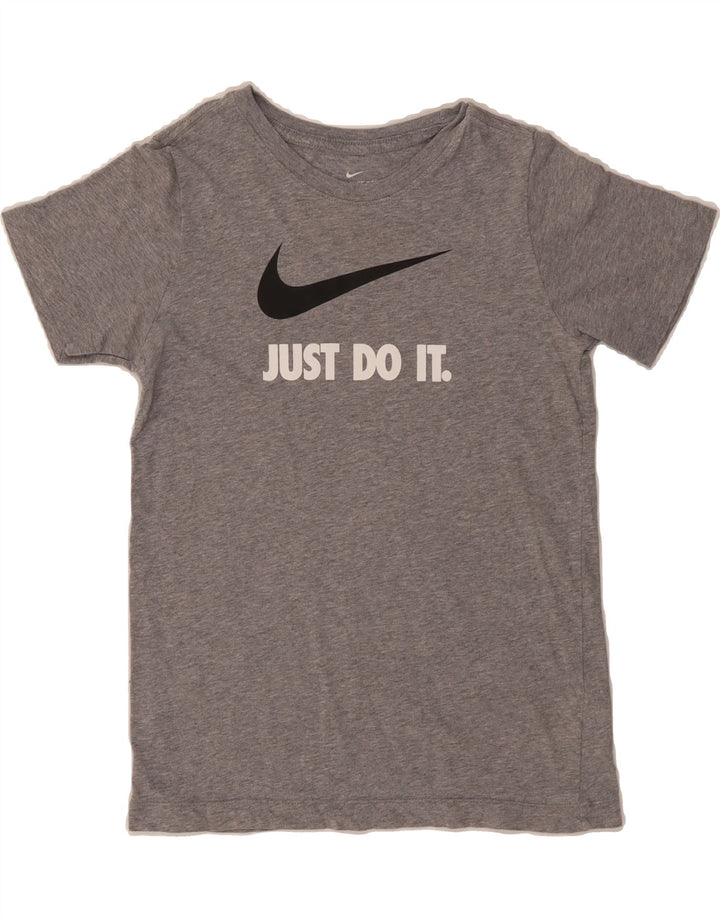 NIKE Boys Graphic T-Shirt Top 10-11 Years Medium Grey Cotton Vintage Nike and Second-Hand Nike from Messina Hembry 