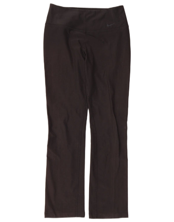 Nike Dame Dri Fit Leggings UK 10 Small Black Polyester