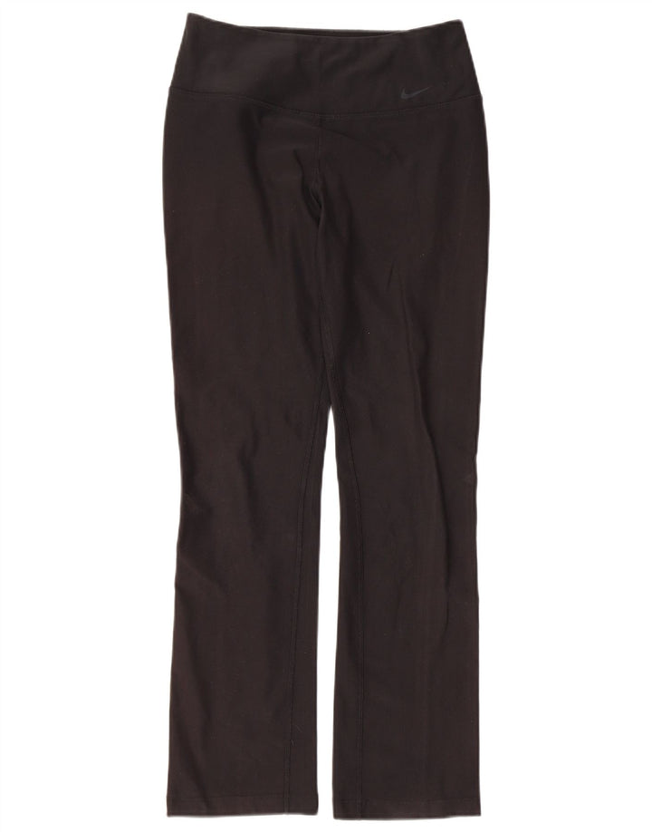 Nike Dame Dri Fit Leggings UK 10 Small Black Polyester