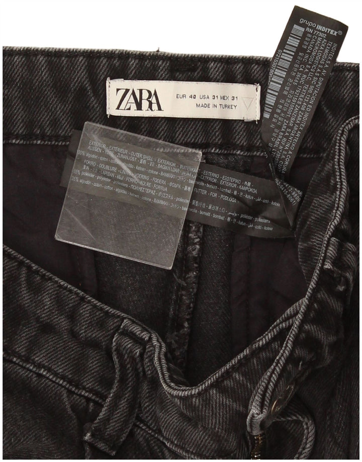 Zara Herre Cropped Slim Jeans EU 40 Medium W31 L27 Sort Bomuld