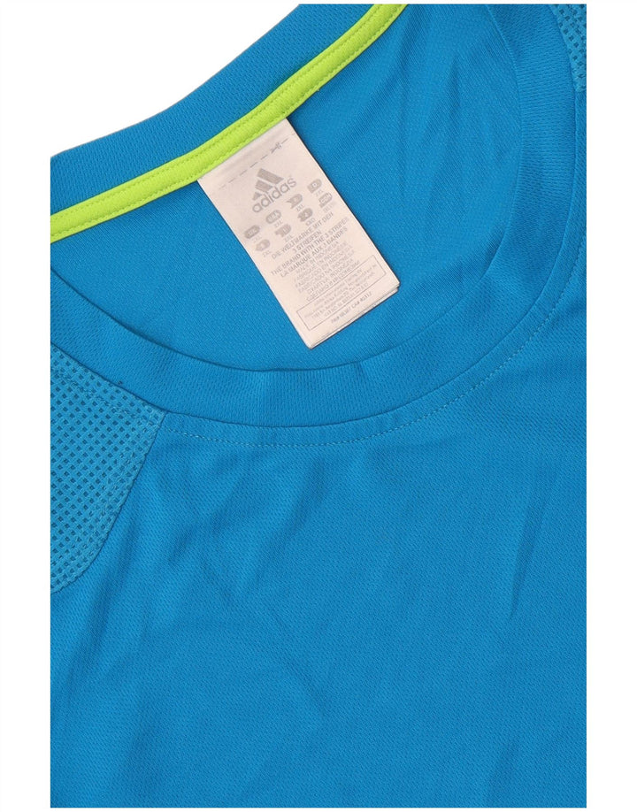 Adidas Herre T-Shirt Top 2XL Blå Polyester