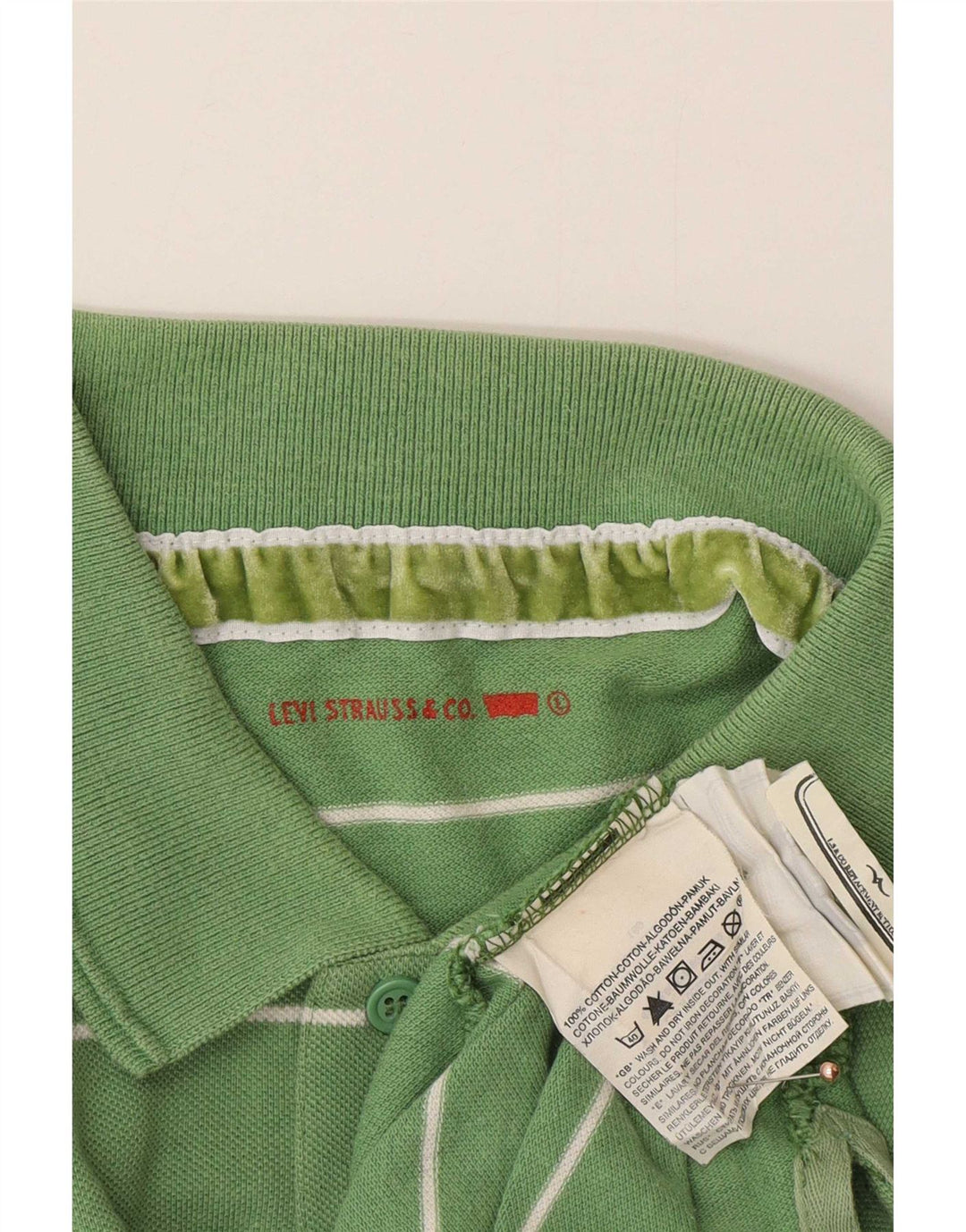 Levi's Herre grafisk poloshirt Stor grøn stribet bomuld