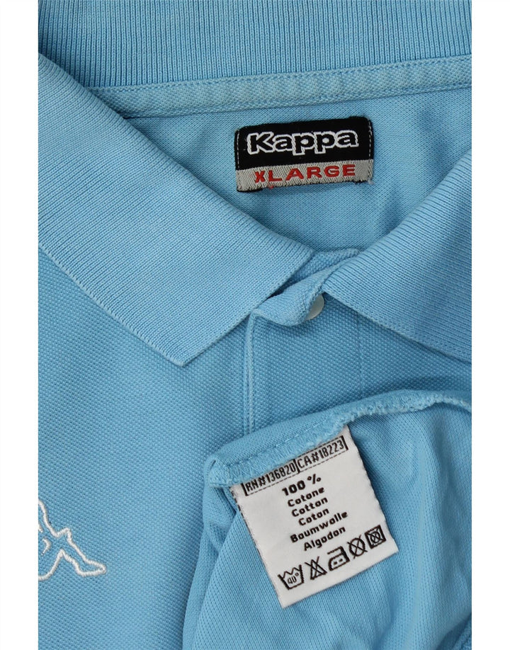 Kappa Herre grafisk poloshirt XL blå bomuld