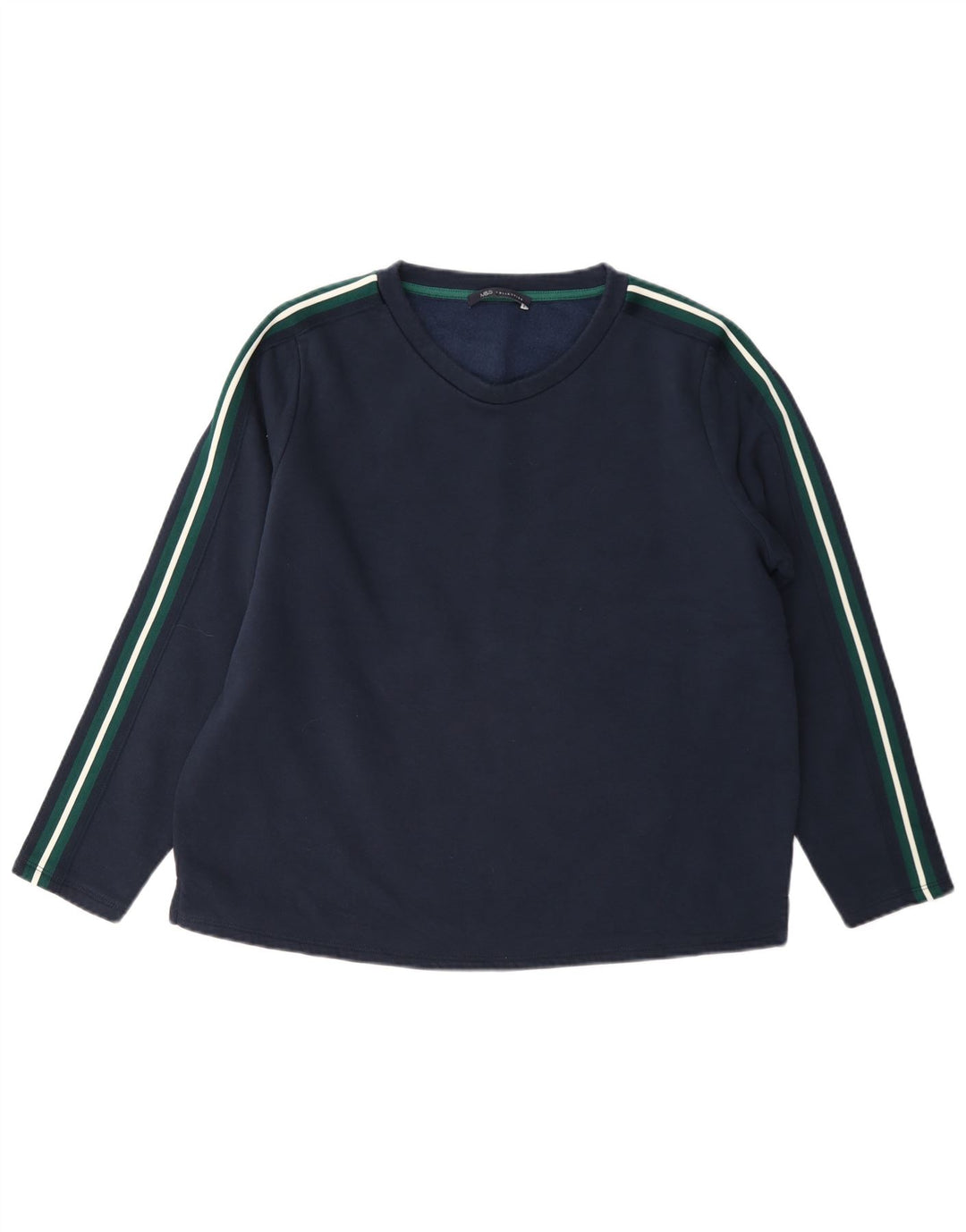Marks & Spencer Dame Sweatshirt Jumper UK 12 Medium Navyblå Bomuld