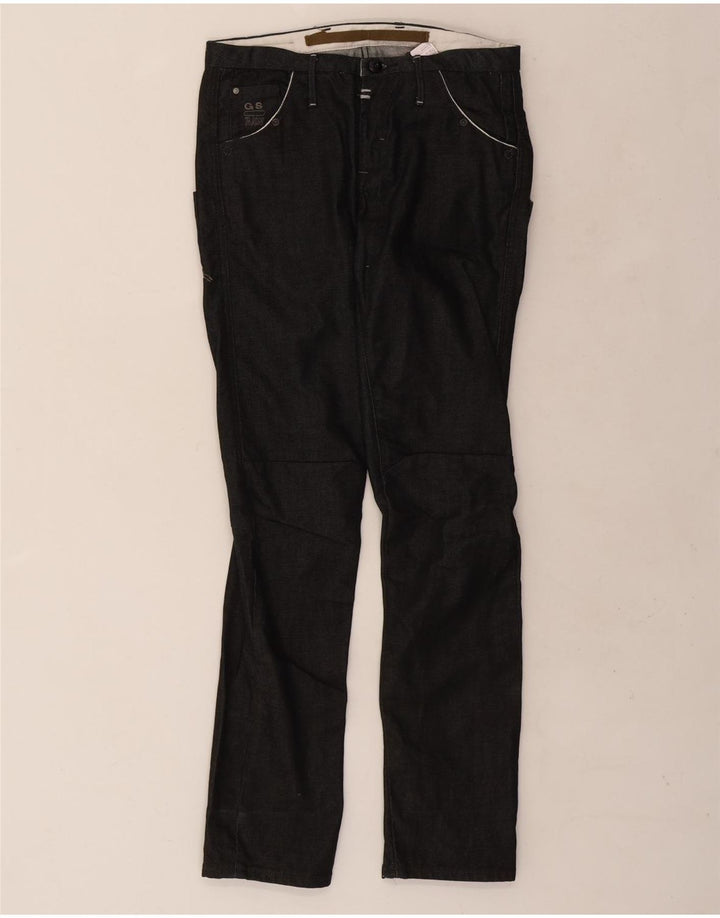 G-STAR Womens 3301 Cargo Slim Jeans W24 L30 Navy Blue Cotton