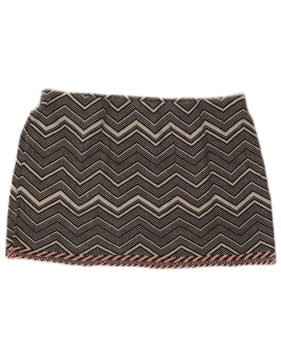 Zara Dame Trafaluc Mini Nederdel Medium W28 Grå Chevron