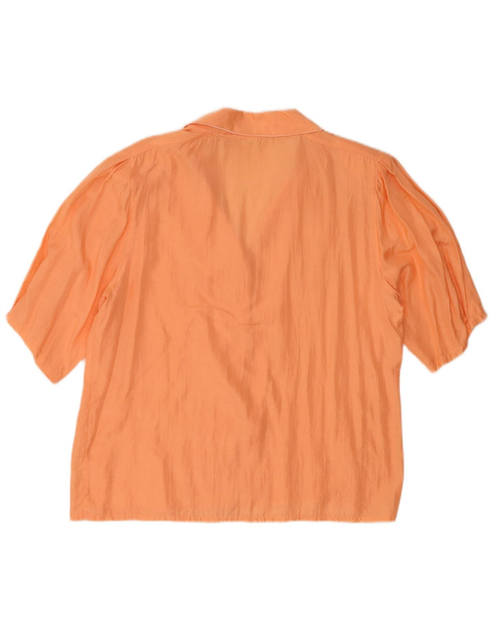 PATRICIA Womens Short Sleeve Shirt Blouse EU 40 Medium Orange Silk