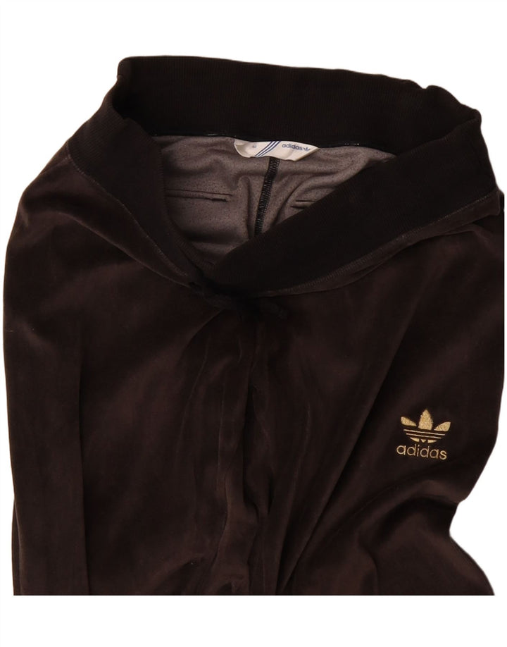 ADIDAS Womens Velvet Tracksuit Bukser EU 42 Medium Brown Bomuld