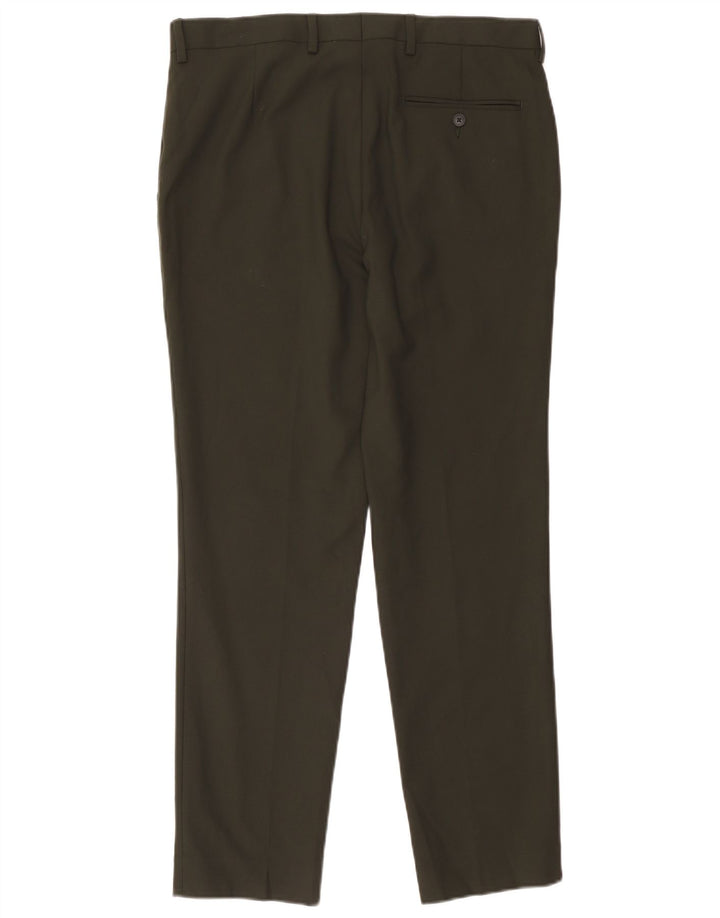 Marks & Spencer Herredragtbukser W34 L31 Khaki Polyester