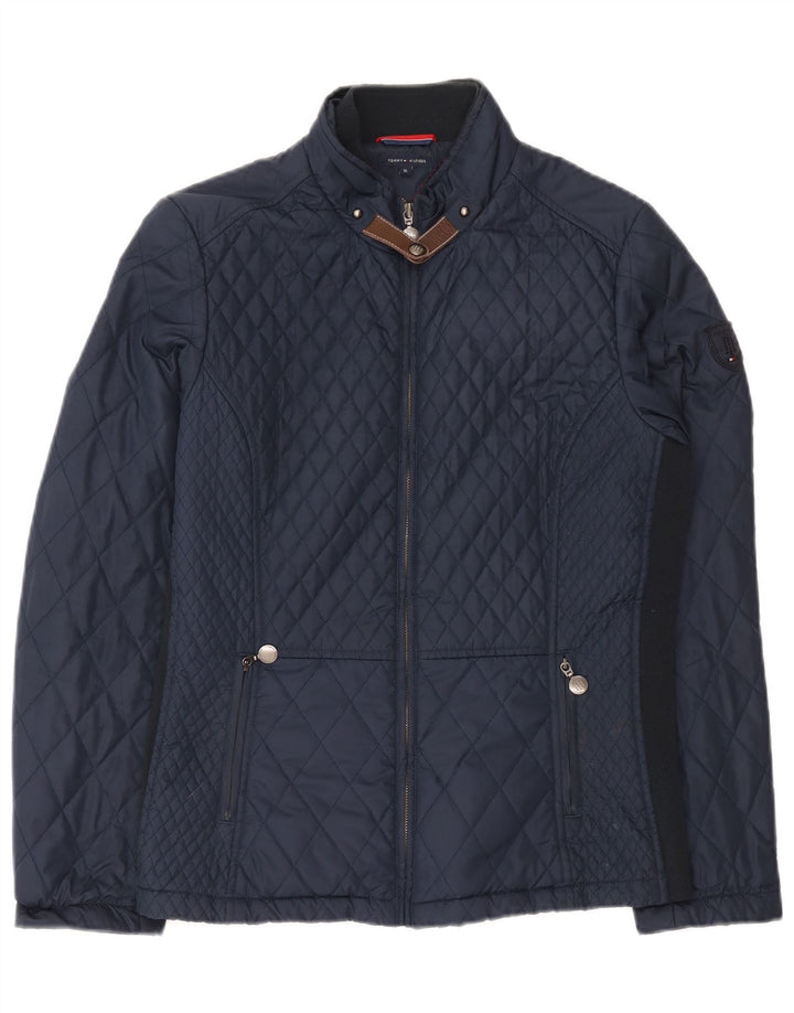 Tommy Hilfiger Dame Quiltet Jakke UK 18 XL Navy Blue Polyester