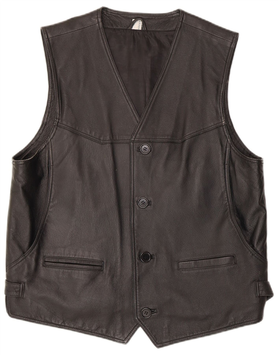 Vintage herre læder vest mellem sort læder