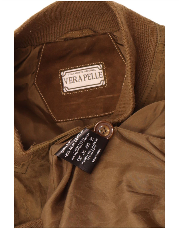 Vintage herre ruskindsjakke UK 42 XL Khaki Læder