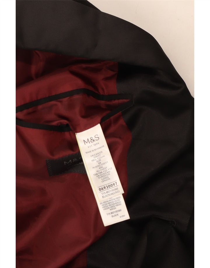 Marks & Spencer Herre 2-knaps Regular Fit Blazer-jakke UK 48 2XL Sort
