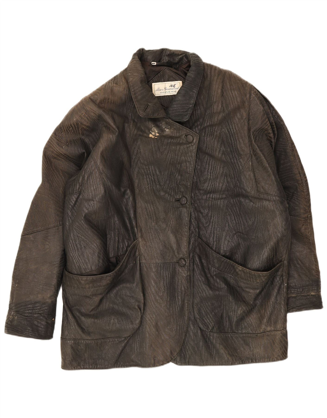 Vintage læderjakke til kvinder UK 18 XL Sort