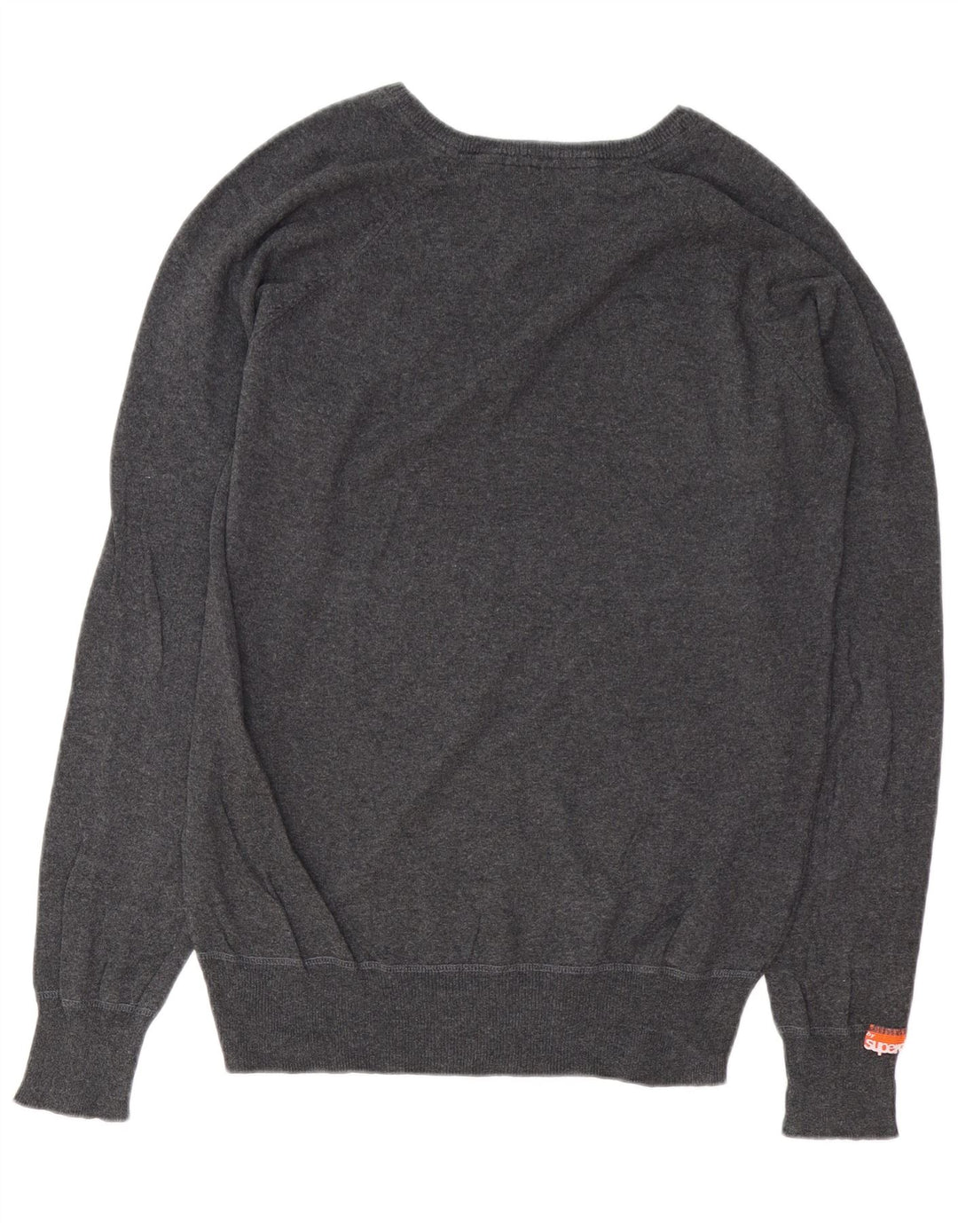 SUPERDRY Dame V-hals sweater UK 16 Stor grå bomuld
