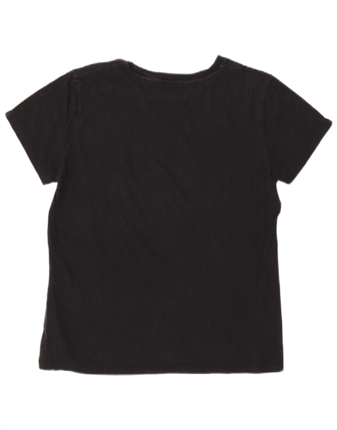 LEVI'S Dame Grafisk T-Shirt Top UK 14 Medium Sort Bomuld
