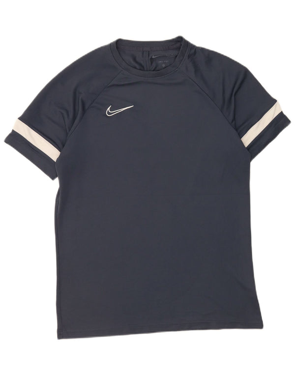 Nike Herre Dri Fit T-shirt Top Stor marineblå Colourblock Polyester