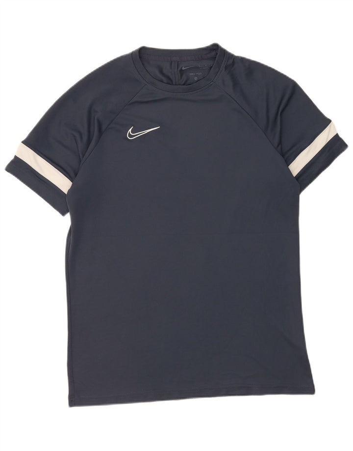 Nike Herre Dri Fit T-shirt Top Stor marineblå Colourblock Polyester