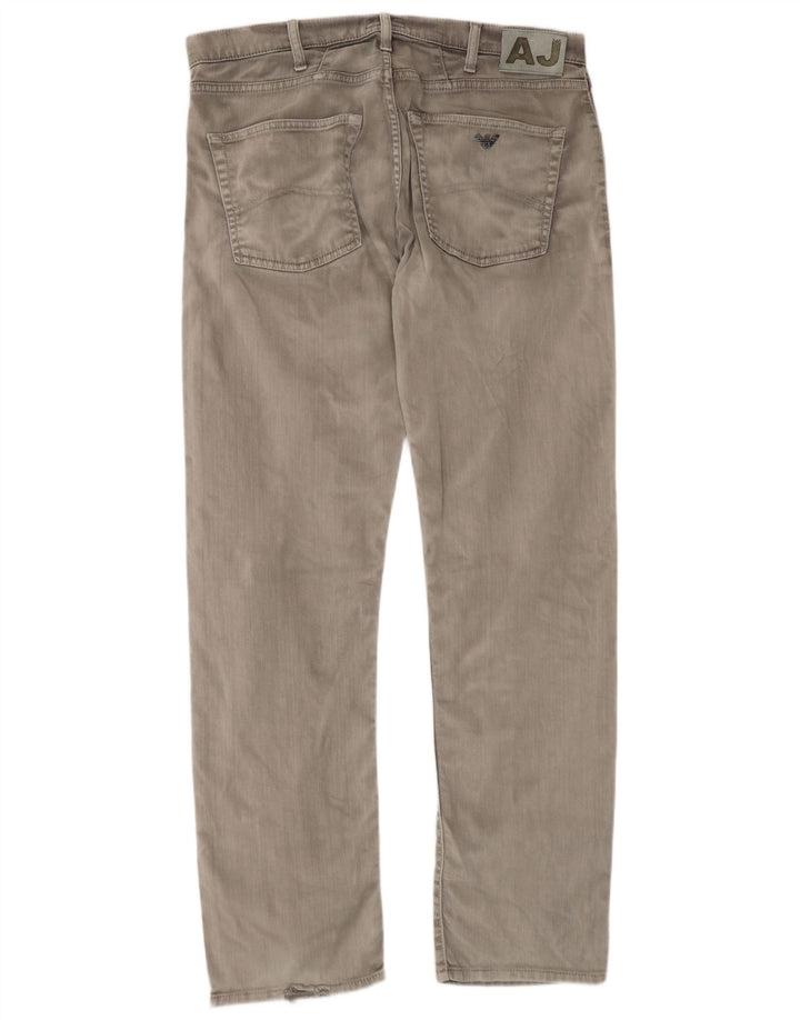 Armani Straight Jeans til mænd W36 L35 Grå bomuld
