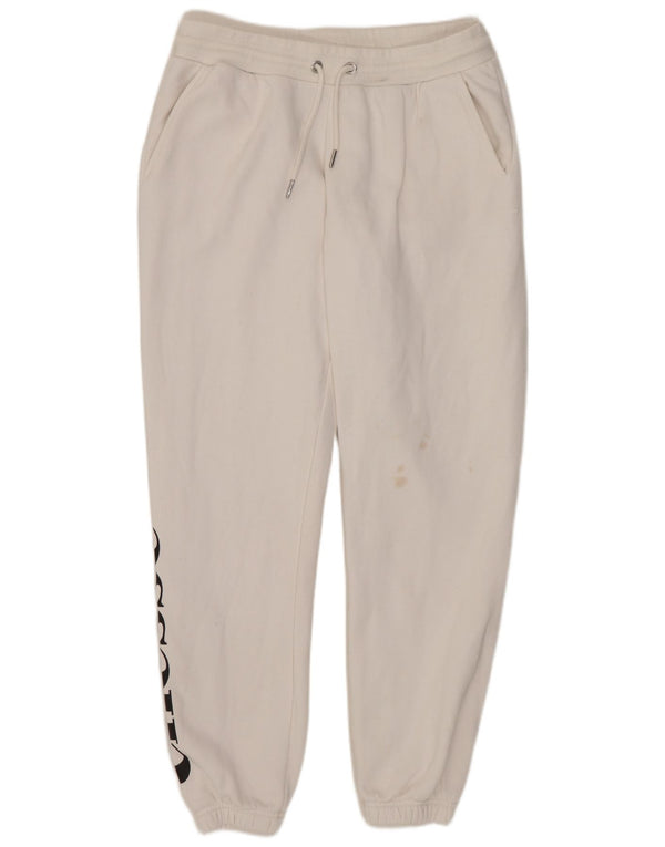 Ellesse Womens Grafisk træningsdragt Bukser Joggers UK 10 Small White Bomuld