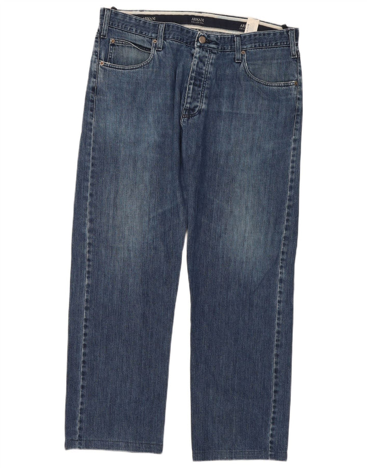 Armani Straight Jeans til mænd W38 L31 Blå Bomuld