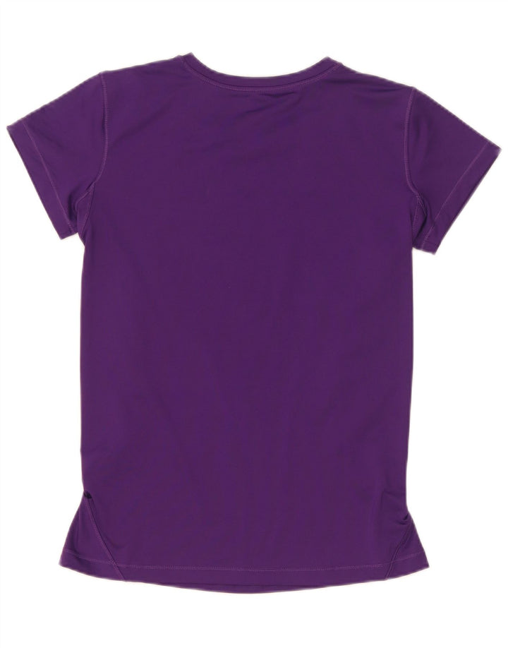 Reebok Dame T-Shirt Top UK 12 Medium Lilla Polyester