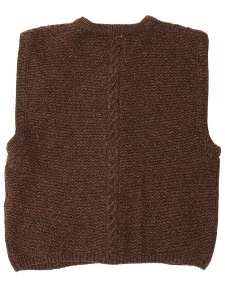 Hochland Herre ærmeløs cardigan sweater Medium brun uld