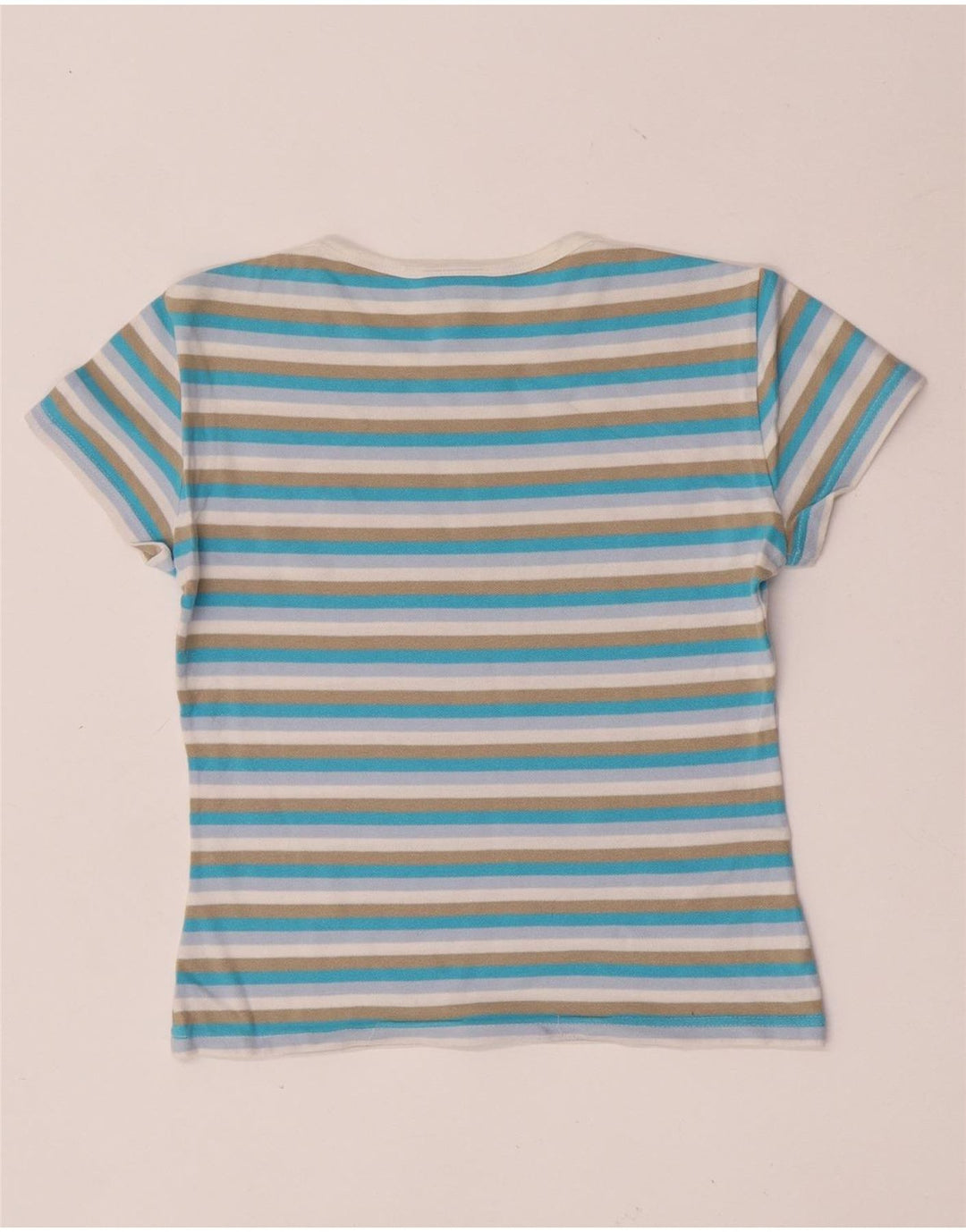 Lacoste Womens Crop T-Shirt Top Størrelse 38 Medium Flerfarvet stribet bomuld