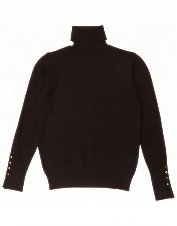 Zara Dame Rullehalstrøje UK 12 Medium Sort Viscose