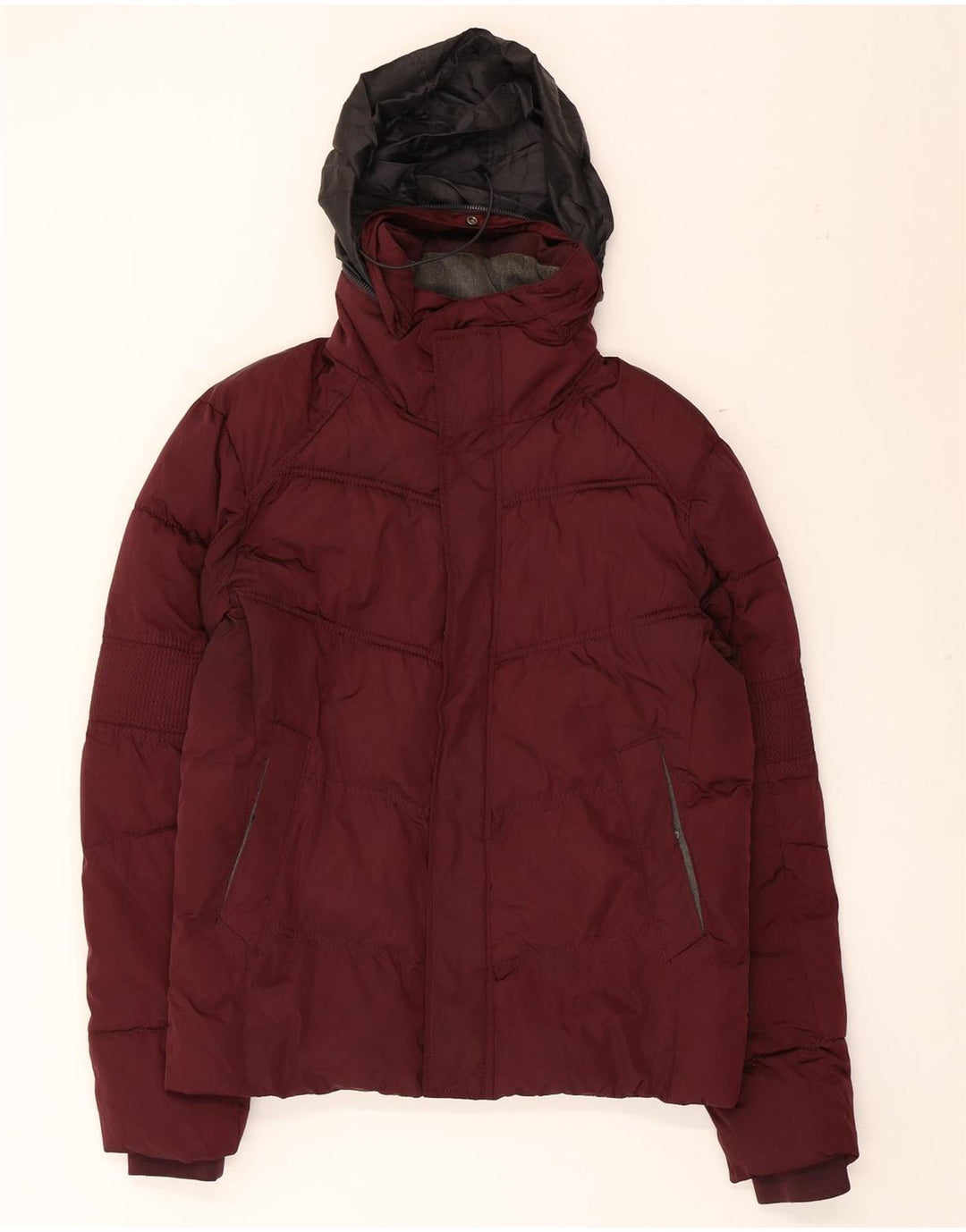 Zara Polstret Herrejakke UK 38 Medium Maroon Polyester