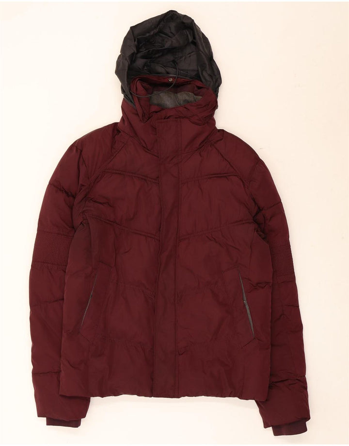 Zara Polstret Herrejakke UK 38 Medium Maroon Polyester