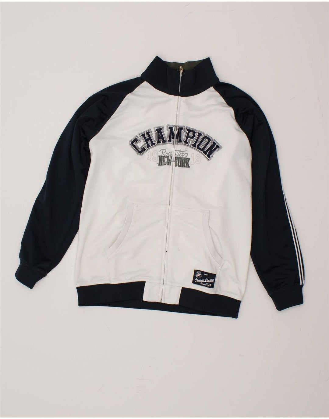 CHAMPION Boys Graphic Tracksuit Top Jacket 11-12 Years Large  White Vintage Champion and Second-Hand Champion from Messina Hembry 