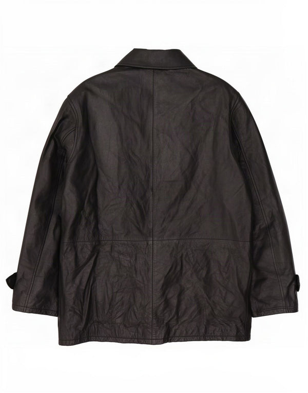 Conbipel Mens Leather Coat IT 52 Large Black
