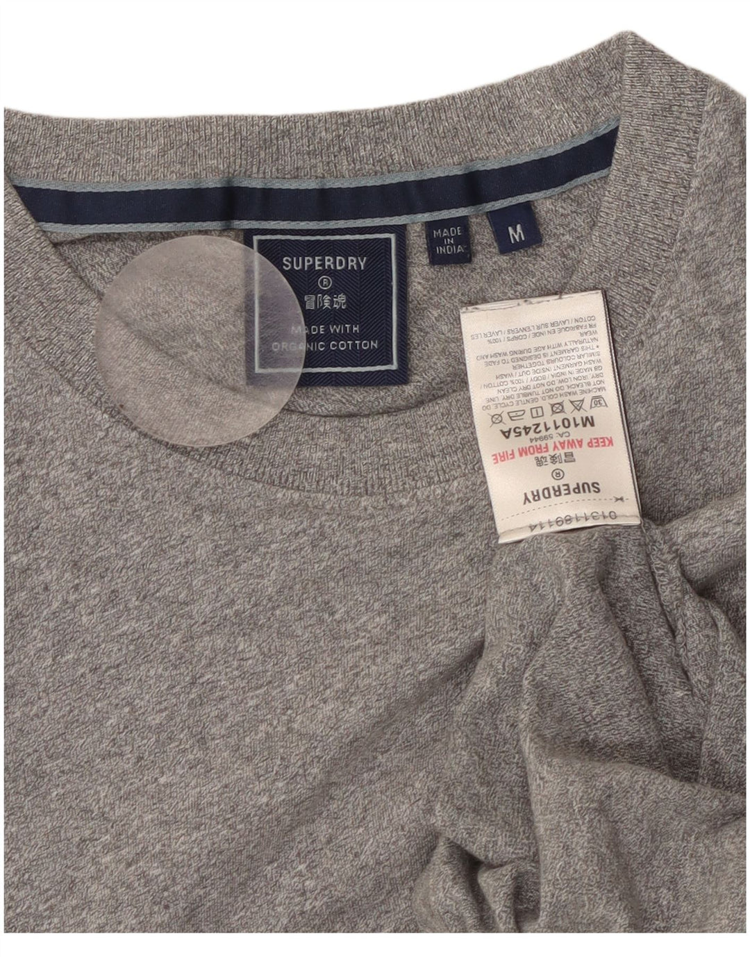 SUPERDRY T-shirt top til kvinder UK 12 Mellemgrå bomuld