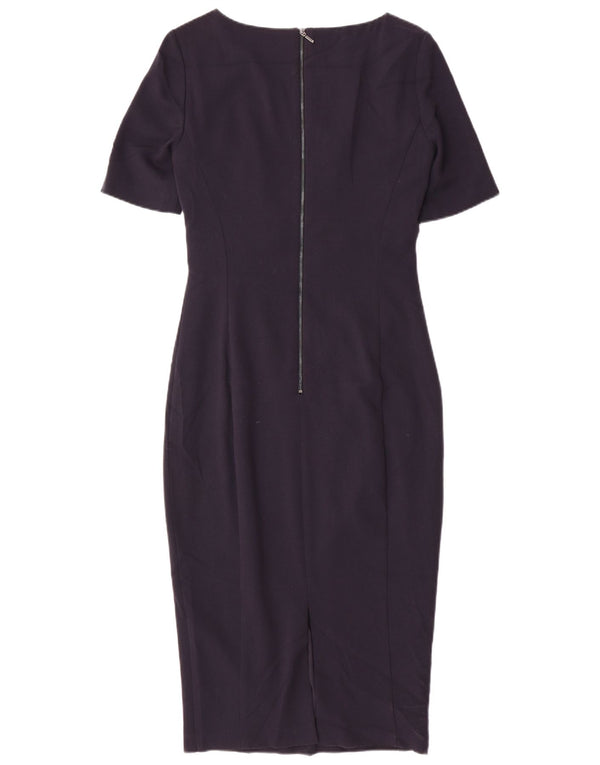 Marks & Spencer Womens Bodycon Dress UK 10 Small Navy Blue Polyester