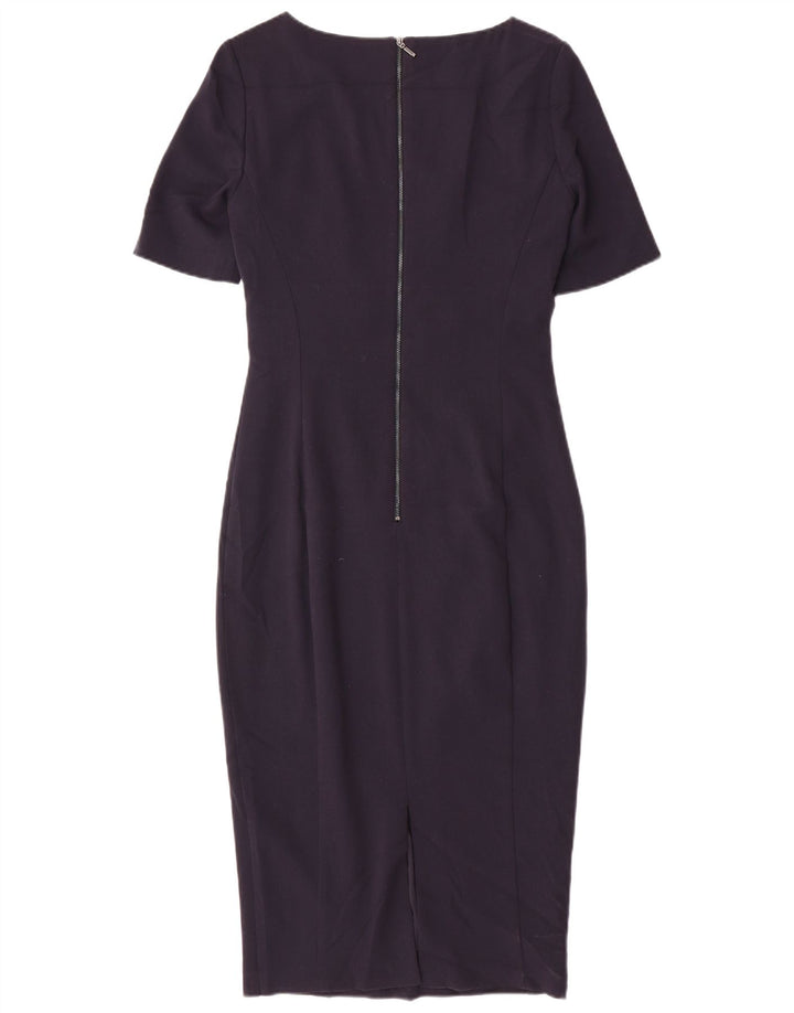 Marks & Spencer Womens Bodycon Dress UK 10 Small Navy Blue Polyester