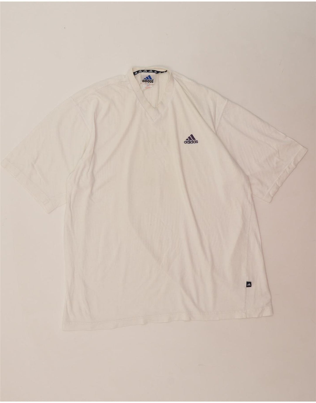 ADIDAS Mens T-Shirt Top UK 44/46 Large White Vintage Adidas and Second-Hand Adidas from Messina Hembry 