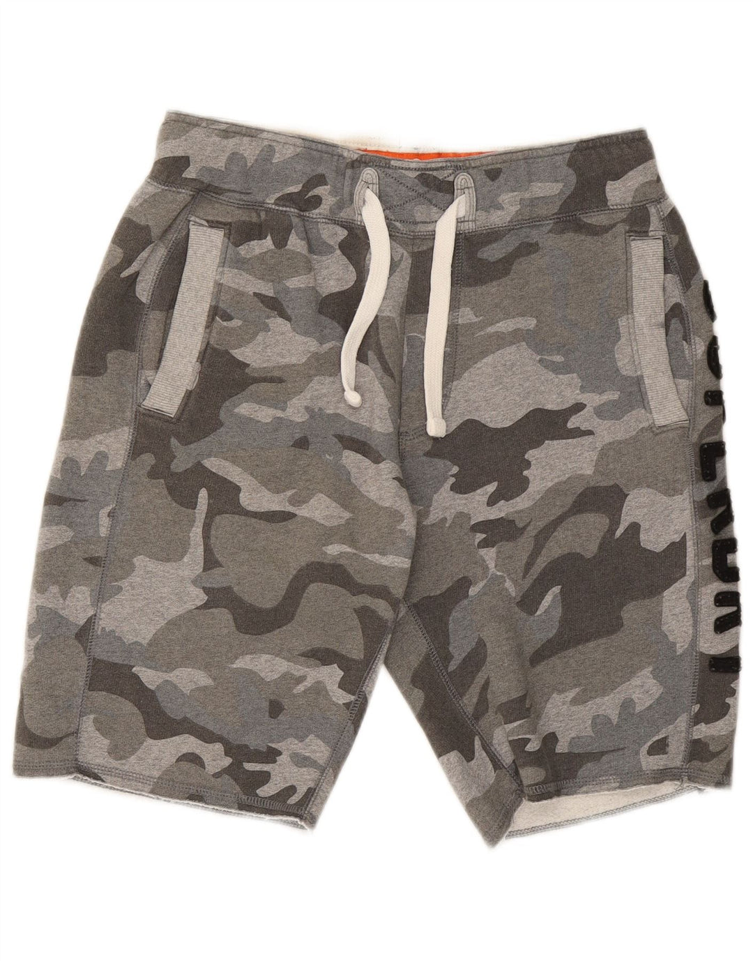 Superdry Herre grafiske sportsshorts Mediumgrå Camouflage Bomuld