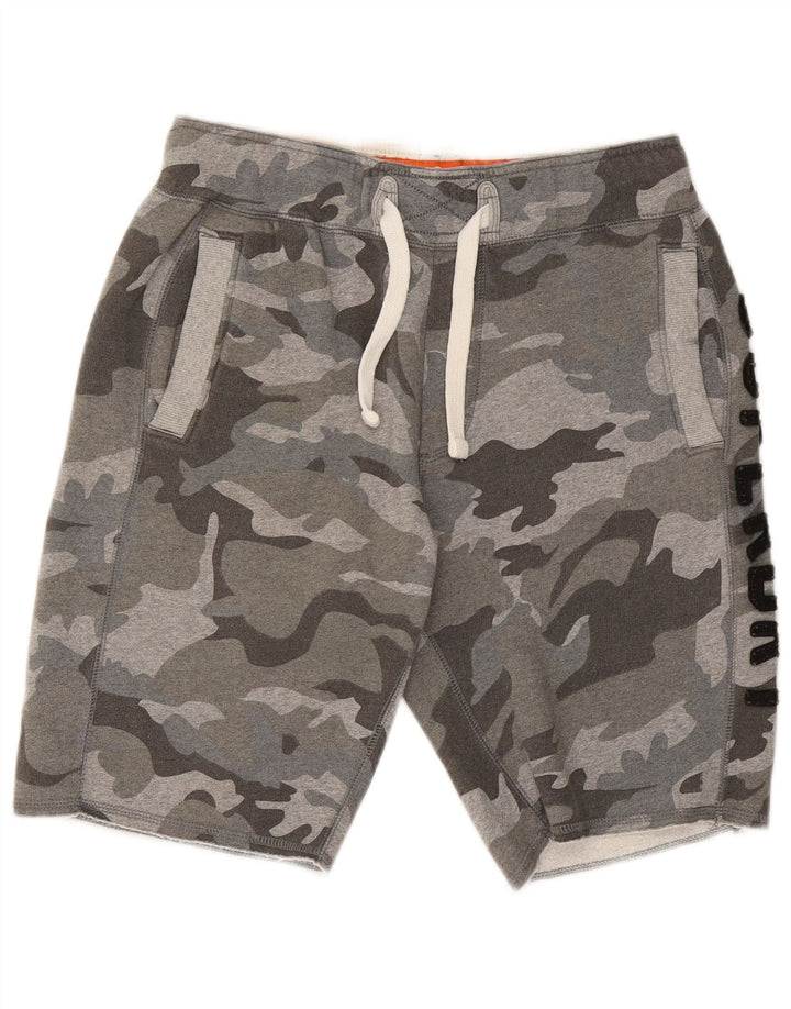 Superdry Herre grafiske sportsshorts Mediumgrå Camouflage Bomuld