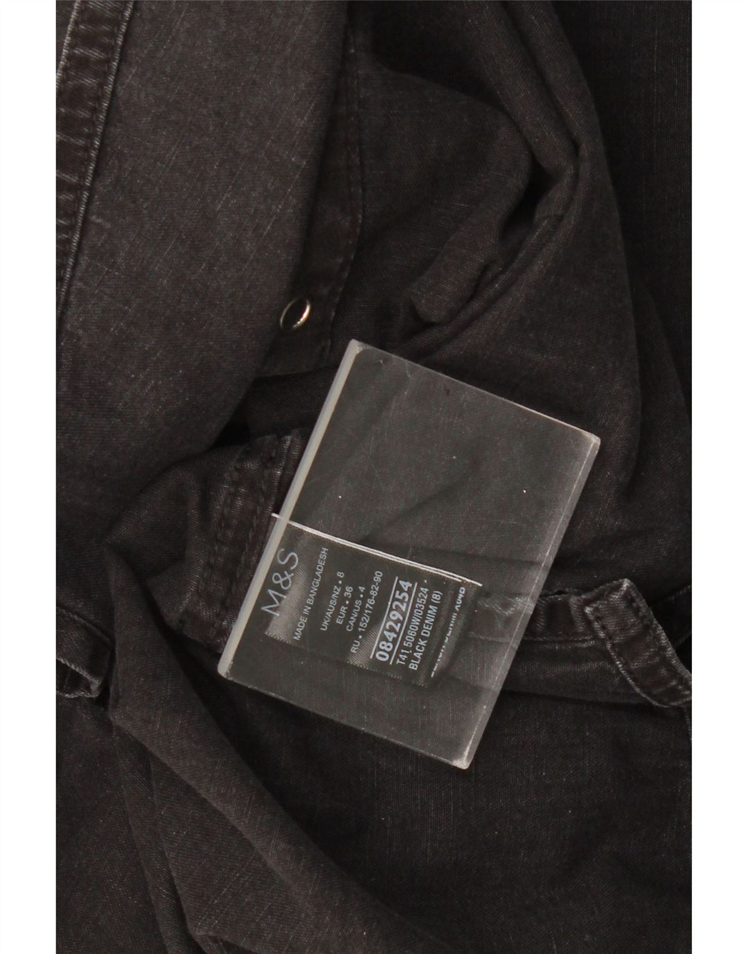 MARKS & SPENCER Denimskjorte til kvinder UK 8 Lille sort bomuld