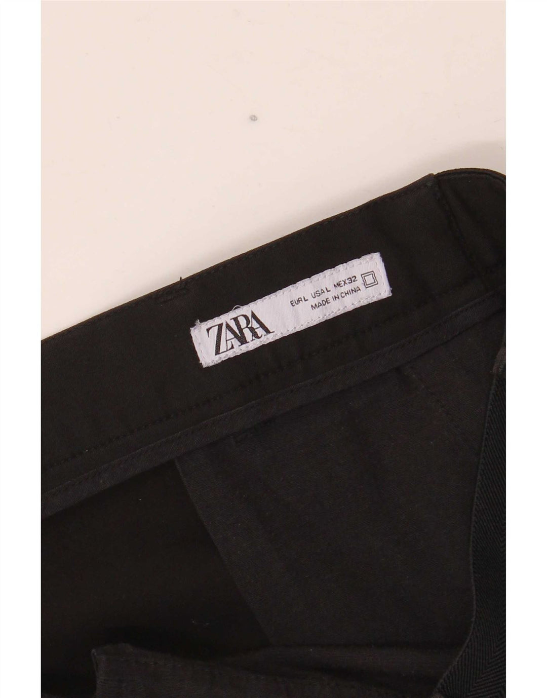 Zara Herre Slim Chino Bukser Large W32 L27 Sort
