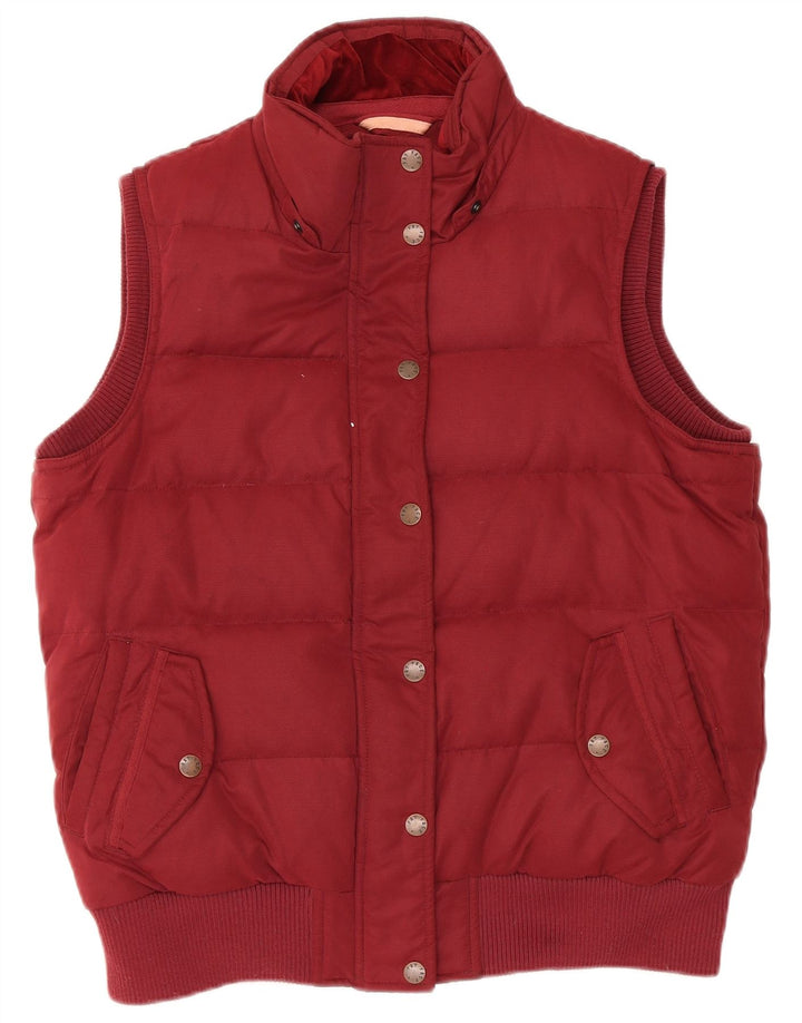 Fat Face Womens Polstret Gilet UK 14 Large Maroon Polyester